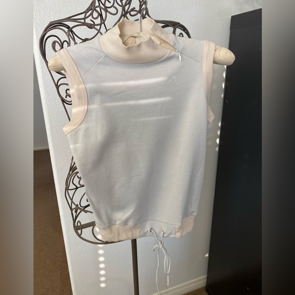 Armani Exchange sleeveless top with zip collar. Size XS